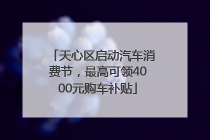天心区启动汽车消费节，最高可领4000元购车补贴