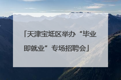 天津宝坻区举办“毕业即就业”专场招聘会