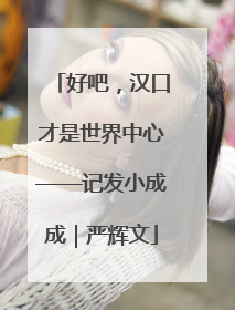 好吧，汉口才是世界中心——记发小成成｜严辉文