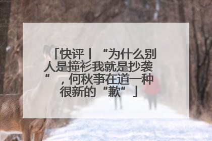 快评丨“为什么别人是撞衫我就是抄袭”，何秋亊在道一种很新的“歉”