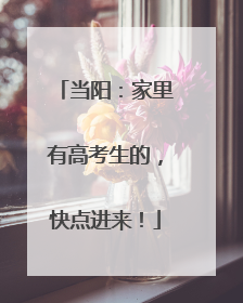 当阳：家里有高考生的，快点进来！