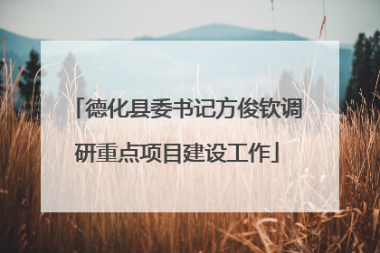 德化县委书记方俊钦调研重点项目建设工作