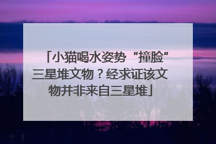小猫喝水姿势“撞脸”三星堆文物？经求证该文物并非来自三星堆
