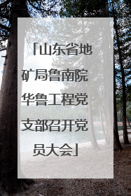 山东省地矿局鲁南院华鲁工程党支部召开党员大会