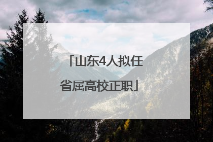 山东4人拟任省属高校正职