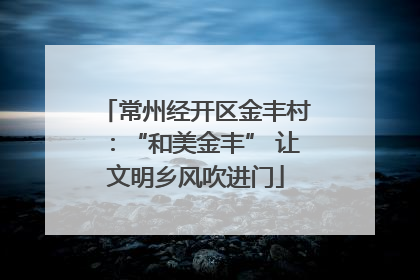 常州经开区金丰村：“和美金丰” 让文明乡风吹进门