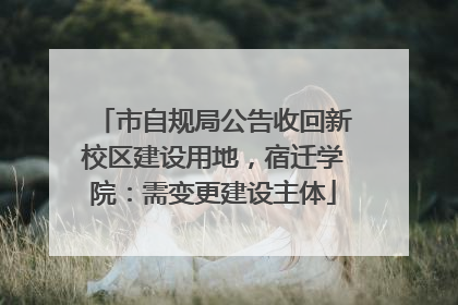 市自规局公告收回新校区建设用地，宿迁学院：需变更建设主体