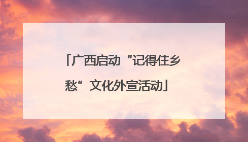 广西启动“记得住乡愁”文化外宣活动