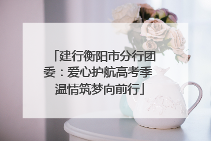 建行衡阳市分行团委：爱心护航高考季 温情筑梦向前行