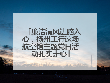 廉洁清风进脑入心，扬州工行这场航空馆主题党日活动扎实走心