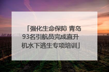 强化生命保障 青岛93名引航员完成直升机水下逃生专项培训