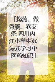 捣药、做香囊、卷艾条 四川内江小学生沉浸式学习中医药知识