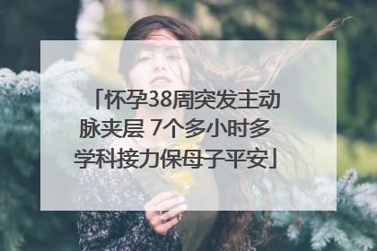 怀孕38周突发主动脉夹层 7个多小时多学科接力保母子平安