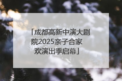 成都高新中演大剧院2025亲子合家欢演出季启幕