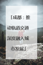 成都：推动轨道交通深度融入城市发展