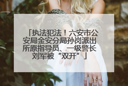 执法犯法！六安市公安局金安分局孙岗派出所原指导员、一级警长刘军被“双开”