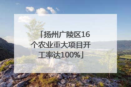 扬州广陵区16个农业重大项目开工率达100%