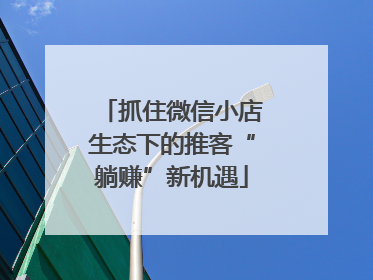 抓住微信小店生态下的推客“躺赚”新机遇