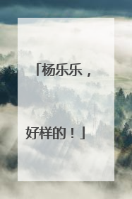 杨乐乐，好样的！