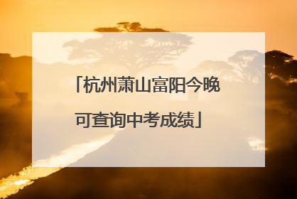 杭州萧山富阳今晚可查询中考成绩