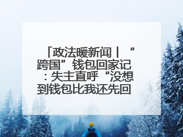政法暖新闻丨“跨国”钱包回家记：失主直呼“没想到钱包比我还先回国！”