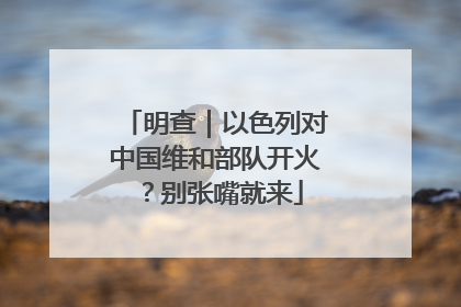 明查｜以色列对中国维和部队开火？别张嘴就来