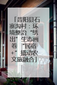 昔阳县石寨沟村：环境整治“绣出”生态画卷 “民宿+”撬动农文旅融合