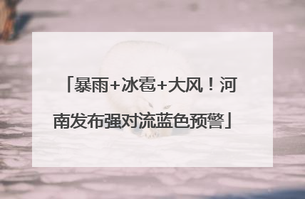 暴雨+冰雹+大风！河南发布强对流蓝色预警