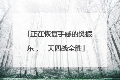正在恢复手感的樊振东，一天四战全胜
