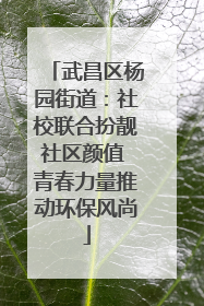 武昌区杨园街道：社校联合扮靓社区颜值 青春力量推动环保风尚