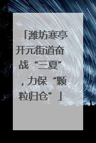潍坊寒亭开元街道奋战“三夏”，力保“颗粒归仓”