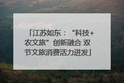 江苏如东：“科技+农文旅”创新融合 双节文旅消费活力迸发