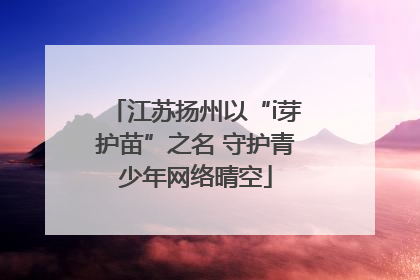 江苏扬州以“i芽护苗”之名 守护青少年网络晴空