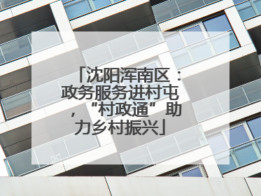 沈阳浑南区：政务服务进村屯，“村政通”助力乡村振兴