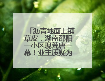 沥青地面上铺草皮，湖南邵阳一小区现荒唐一幕！业主质疑为应付验收