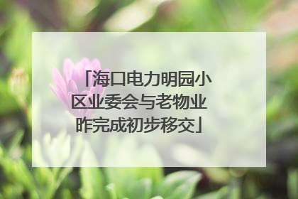 海口电力明园小区业委会与老物业昨完成初步移交