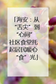 海安：从“舌尖”到“心间” 社区食堂托起居民暖心“食”光