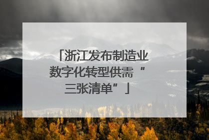 浙江发布制造业数字化转型供需“三张清单”