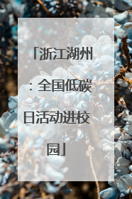 浙江湖州：全国低碳日活动进校园