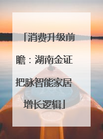 消费升级前瞻：湖南金证把脉智能家居增长逻辑