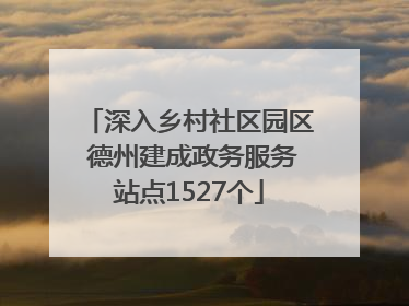 深入乡村社区园区 德州建成政务服务站点1527个