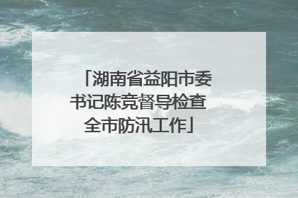 湖南省益阳市委书记陈竞督导检查全市防汛工作