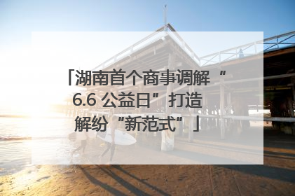 湖南首个商事调解“6.6 公益日”打造解纷“新范式”