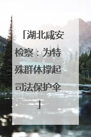 湖北咸安检察：为特殊群体撑起司法保护伞