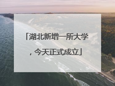 湖北新增一所大学，今天正式成立