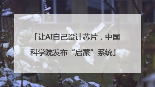 让AI自己设计芯片，中国科学院发布“启蒙”系统
