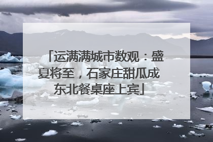 运满满城市数观：盛夏将至，石家庄甜瓜成东北餐桌座上宾