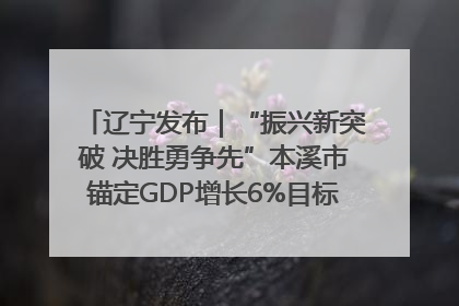 辽宁发布｜“振兴新突破 决胜勇争先”本溪市锚定GDP增长6%目标推进十项重点工作