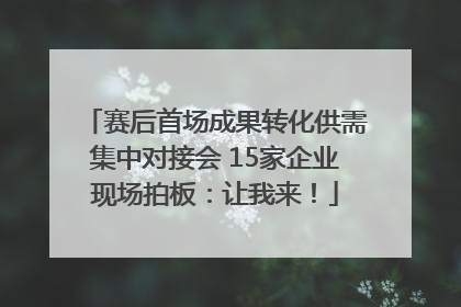 赛后首场成果转化供需集中对接会 15家企业现场拍板：让我来！