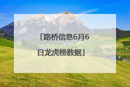 路桥信息6月6日龙虎榜数据